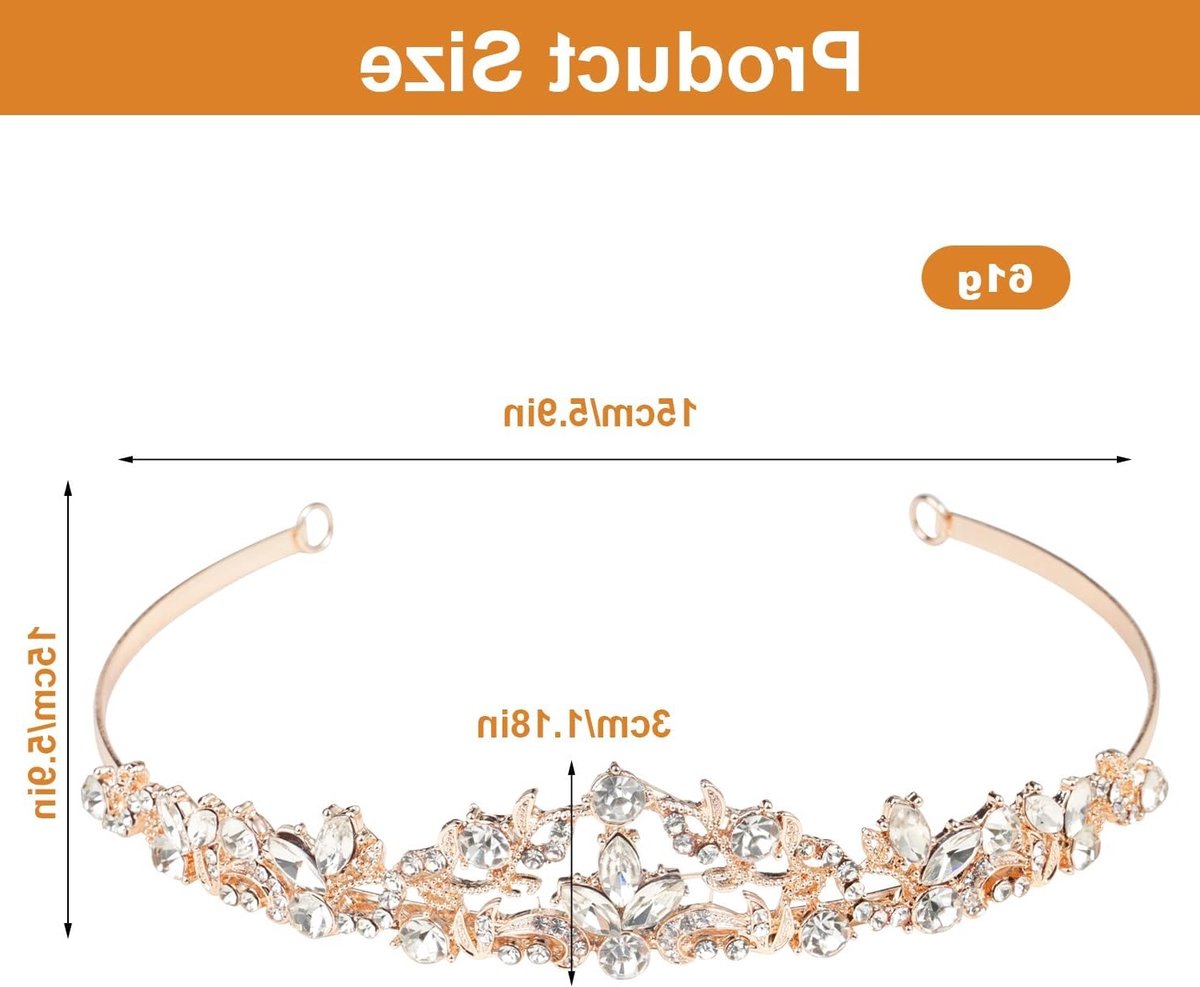 Elegante Bruidstiaras met Ronde Ontwerpen en Strass Steentjes voor Trouwen en Feestjes