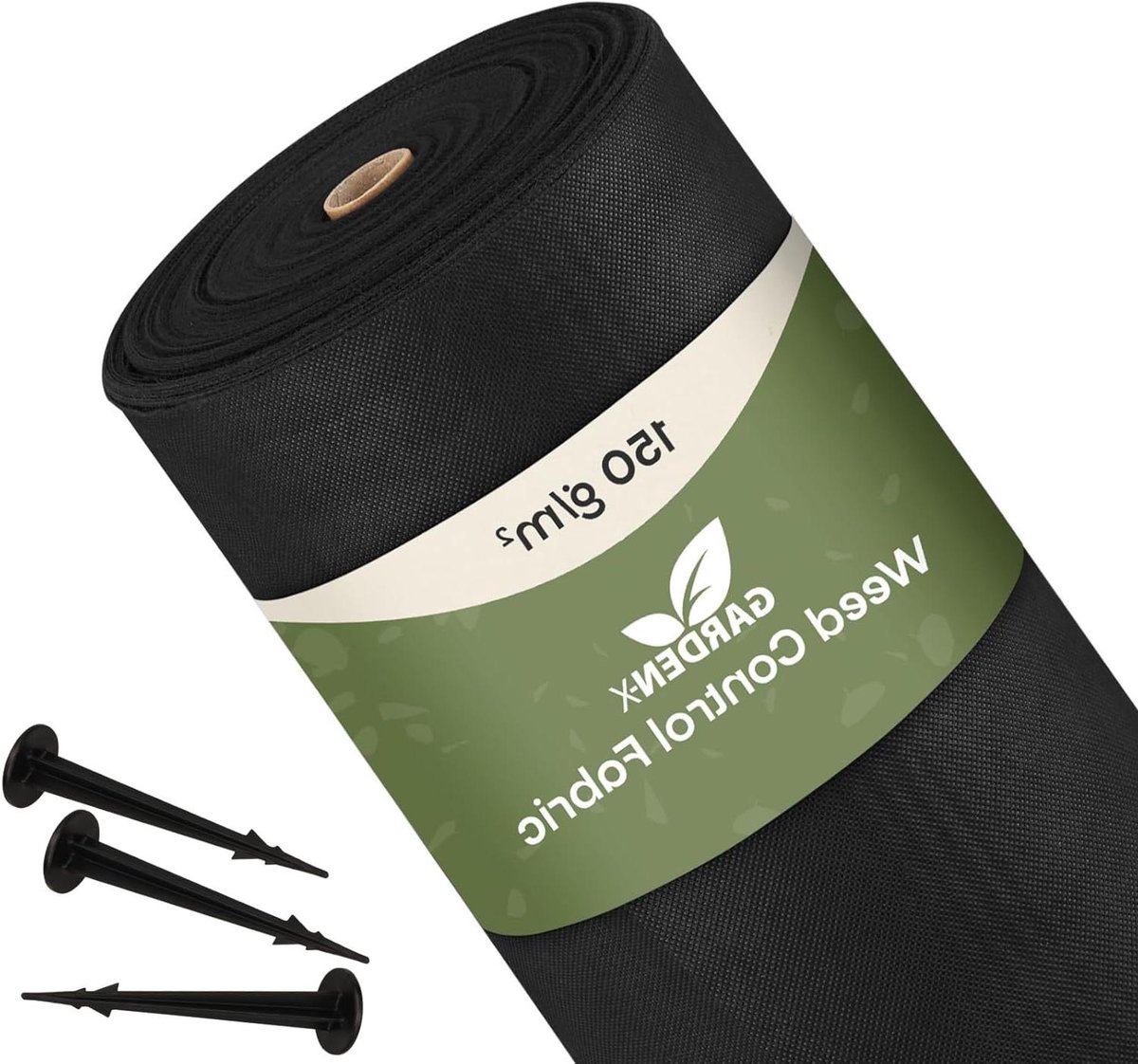 Onkruiddoek met grondankers - Wassendoek vliesdoek - Tuin onderhouden - Hoge gramgewicht 150 g/m² - 80 m² - Zwart