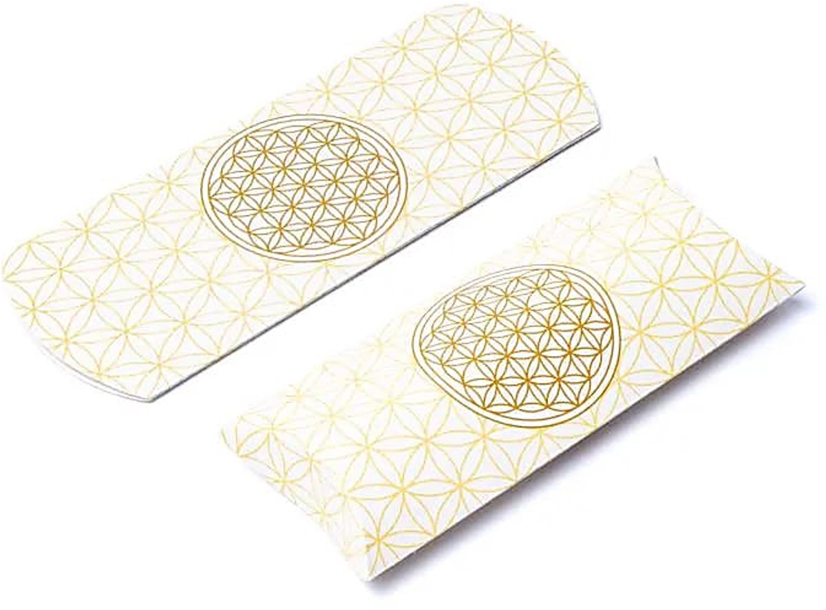 Kussendoos S Witgoud Flower Of Life --verpakking van 20 stuks - 12x6cm - 12x6cm