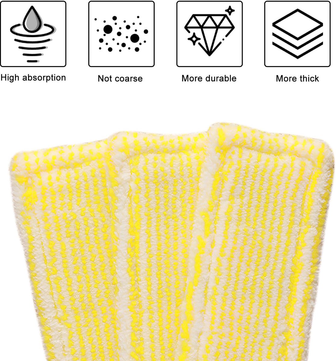 VT Goods - Reservemicrovezel - Wisserovertrek - Herbruikbaar en wasbaar - Geel - Accessoires voor raamzuiger - Geschikt voor Kärcher - Microvezel pads