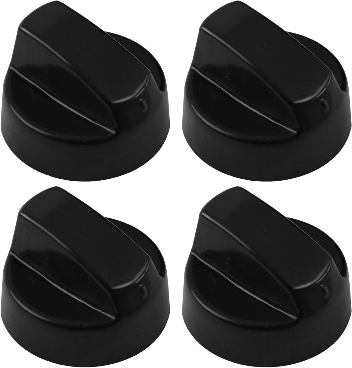 Bedieningsknoppen Set - Universele Knoppen - Apparaten Repareren - Hittebestendige Asspindels - 4 Stuks - Zwart