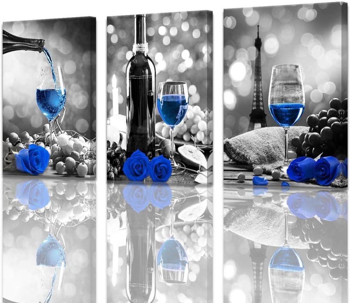 Wijn Canvas Kunst - Muurdecoratie Keuken - Wanddecoratie - Volledige HD Kwaliteit Print