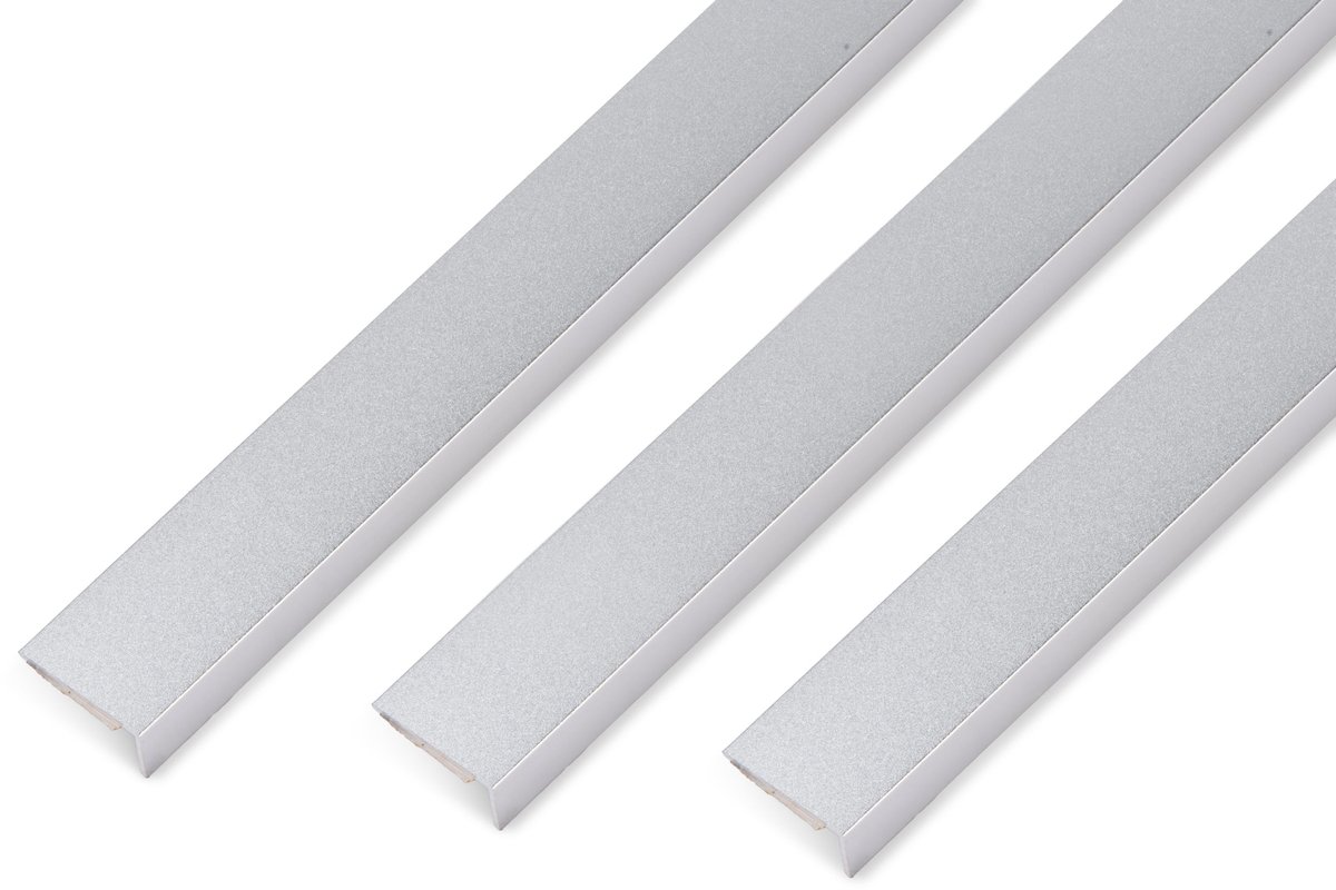 Alberts 499655 hoekprofiel | zelfklevend | aluminium, glasparelgestraald zilver | 1000 x 20 x 20 mm | set van 3