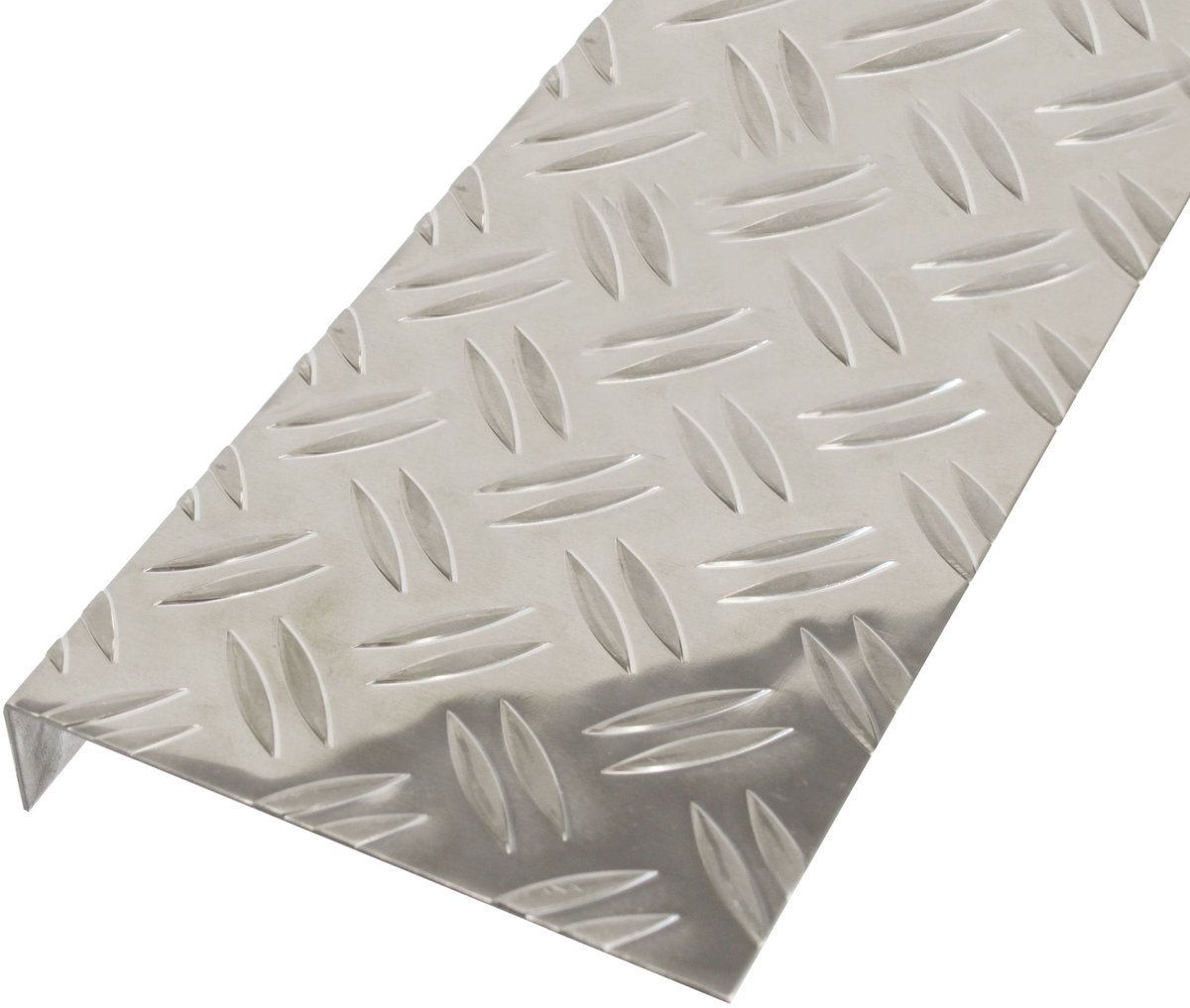 Alberts 462840 Structuurplaat | ruitjes, gerand, L-vorm | aluminium, naturel | 2000 x 135 x 30 mm