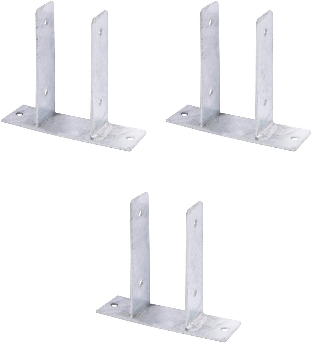 Alberts 212995 U-paalhouder | om op te schroeven | thermisch verzinkt | vrije breedte 81 mm | set van 3