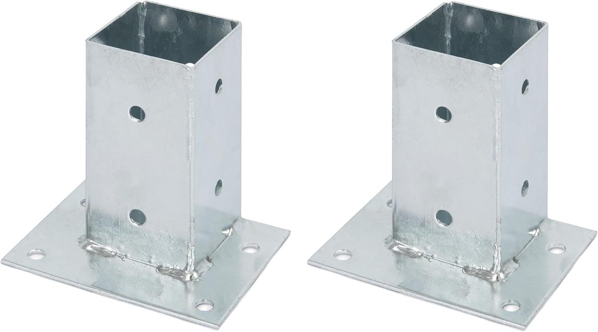 Alberts 212575 opschroefbare voetplaat | voor vlakke bevestiging aan rechte oppervlakken | thermisch verzinkt | 71 x 71 mm | set van 2