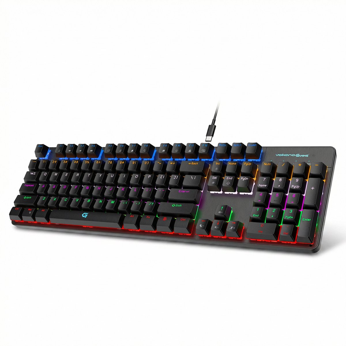 Volkano Gaming Phantom X1 - Gaming toetsenbord - Rode Switch - Toetsenbord bedraad - Mechanisch - RGB - 140-Key - Qwerty - Zwart