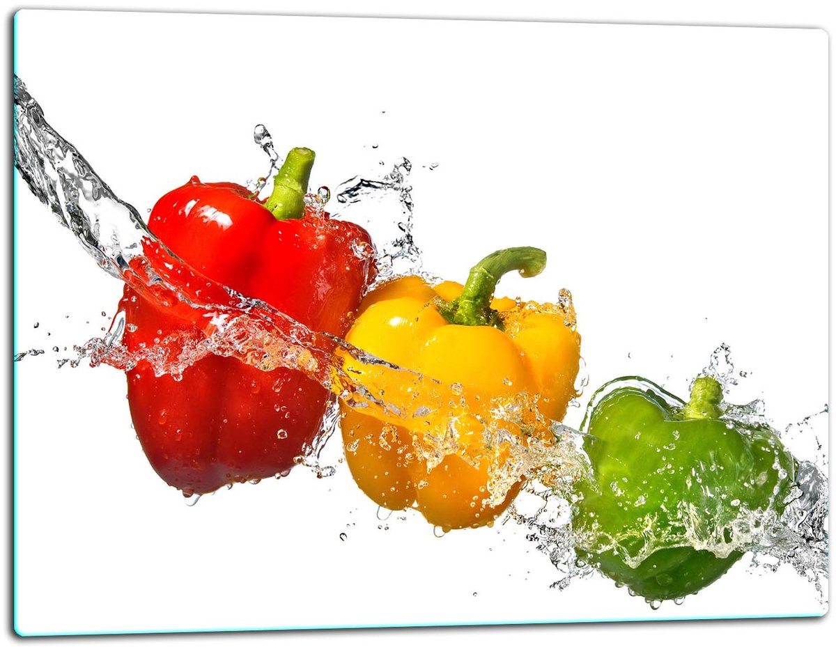 TMK ArtDeko - Glas Snijplank - 52x40cm - Paprika - Wit