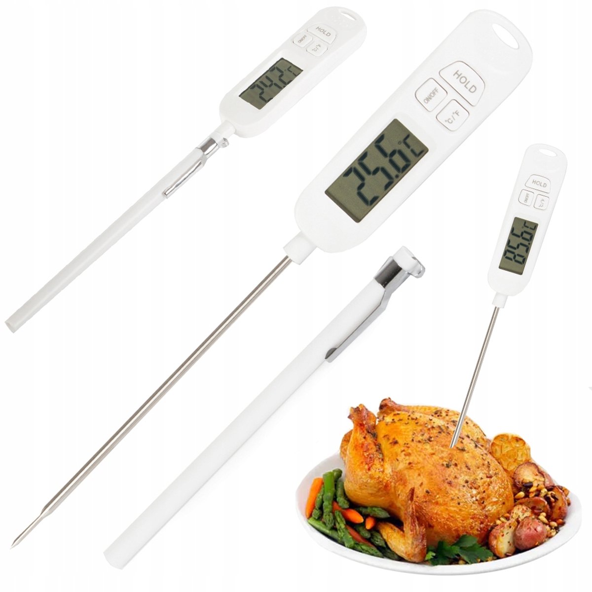 VERK - Keukenthermometer - LCD Scherm - Roestvrijstalen Sonde - Automatische Uitschakeling