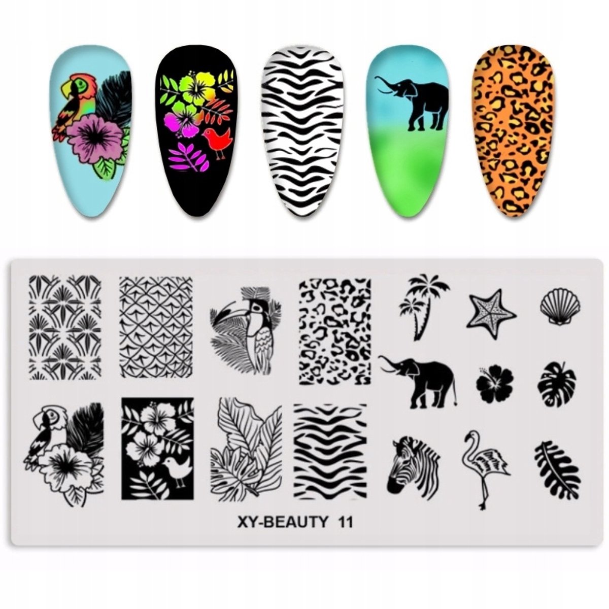 Born Pretty XY-Beauty Serie - Stempelplaat voor Nageldecoratie - 11 - Dierenpatronen