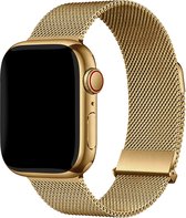 Premium Milanees bandje - Geschikt voor Apple Watch 1, 2, 3, 4, 5, 6, 7, 8, 9, 10, 11, SE, Ultra (2 / 3) - 44/45/46/49 mm - Goud