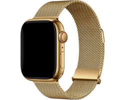Premium Milanees bandje - Geschikt voor Apple Watch 1, 2, 3, 4, 5, 6, 7, 8, 9, 10, 11, SE, Ultra (2 / 3) - 44/45/46/49 mm - Goud
