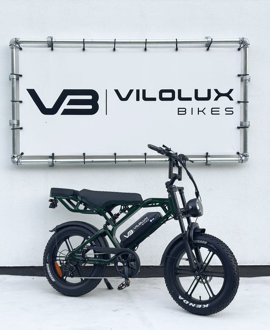 Elektrische Vilolux Fatbike V20 PRO groen, 25 km/h, 720Wh accu, hydraulische remmen, 2 jaar garantie, rijklaar
