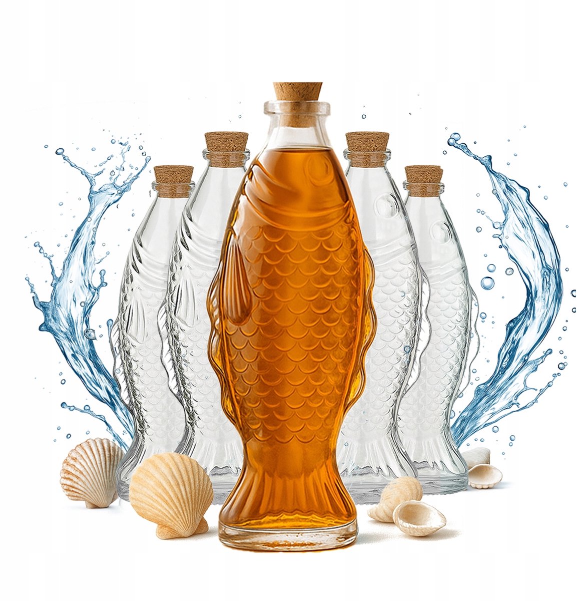 Bimberek - Glazen Karaf - Visvorm 500ml - Inclusief Kurk