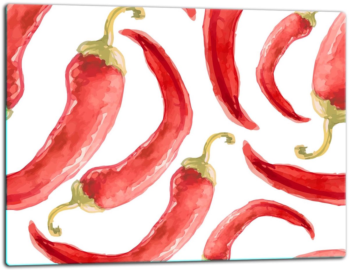 TMK ArtDeko - Snijplank Glas - 52x40 cm - Paprika - Veilig en Stijlvol