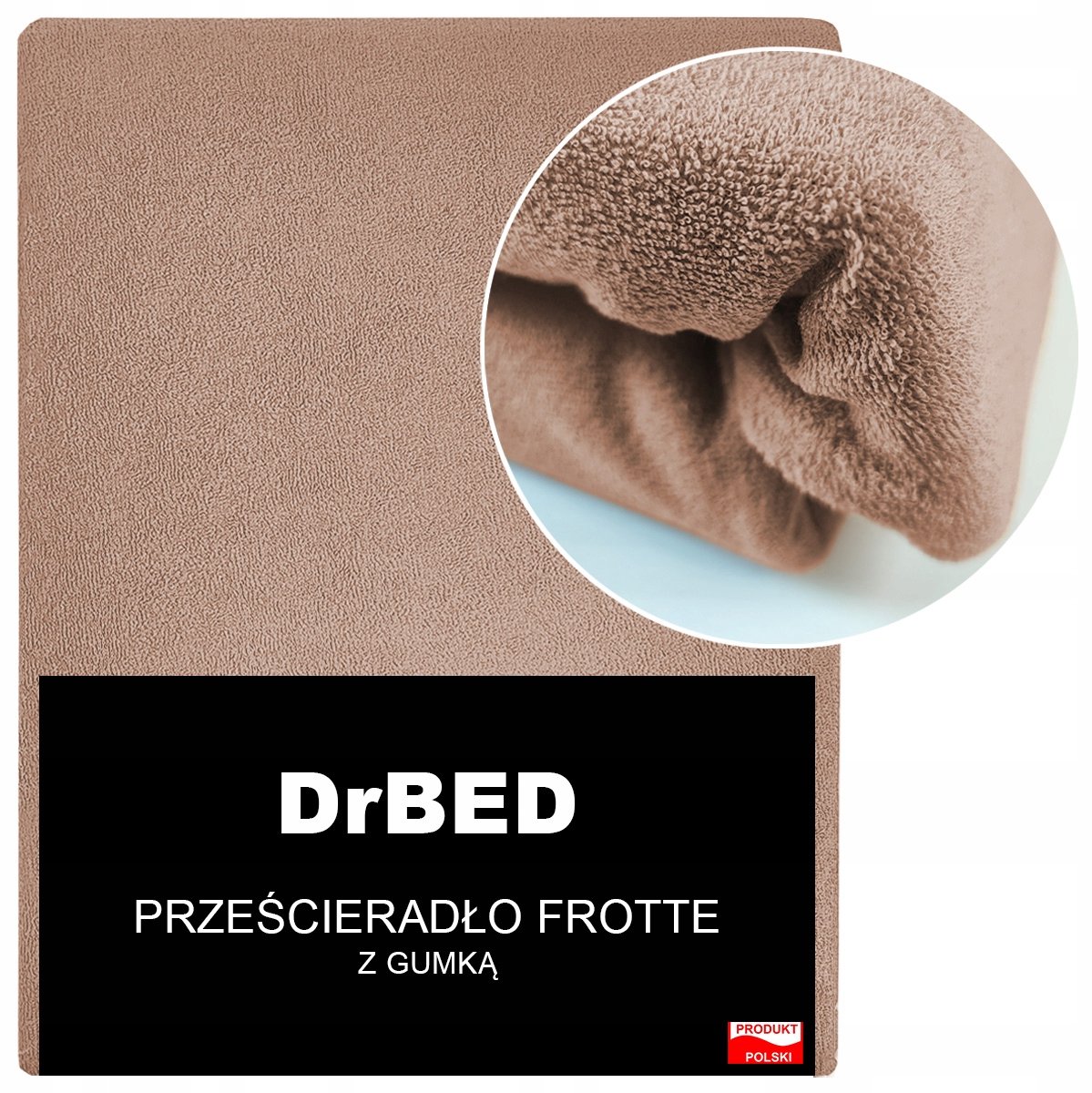 DrBED - Hoeslaken - Frotte - 160x200 - Zandkleur