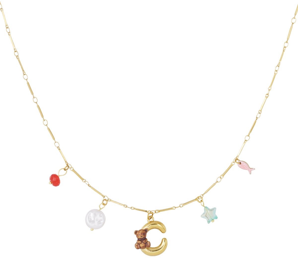 Happy Initials ketting met bedels