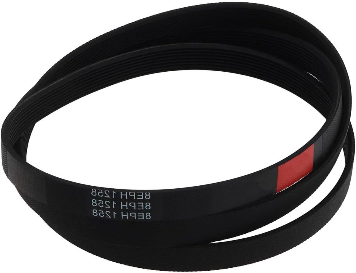 Wasmachine Aandrijfriem - Rubber Riem Vervanging - Wasmachine Reparatie - 8 Ribben Ontwerp - 1258mm x 13mm - Zwart