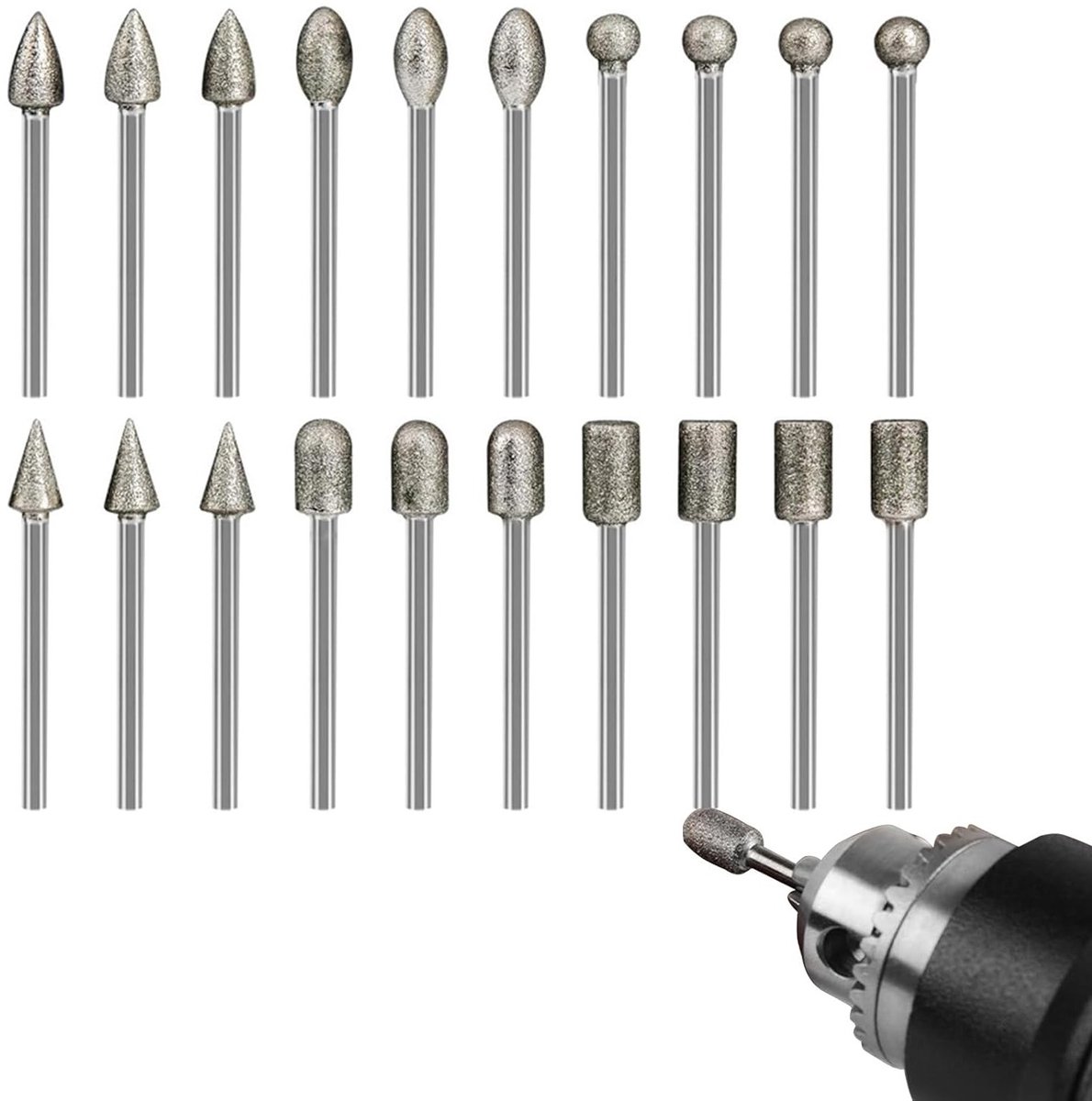 Rotary Tool Accessoires Set van 20 voor Graveren, Schuren, Polijsten en Boren van Steen en Glas