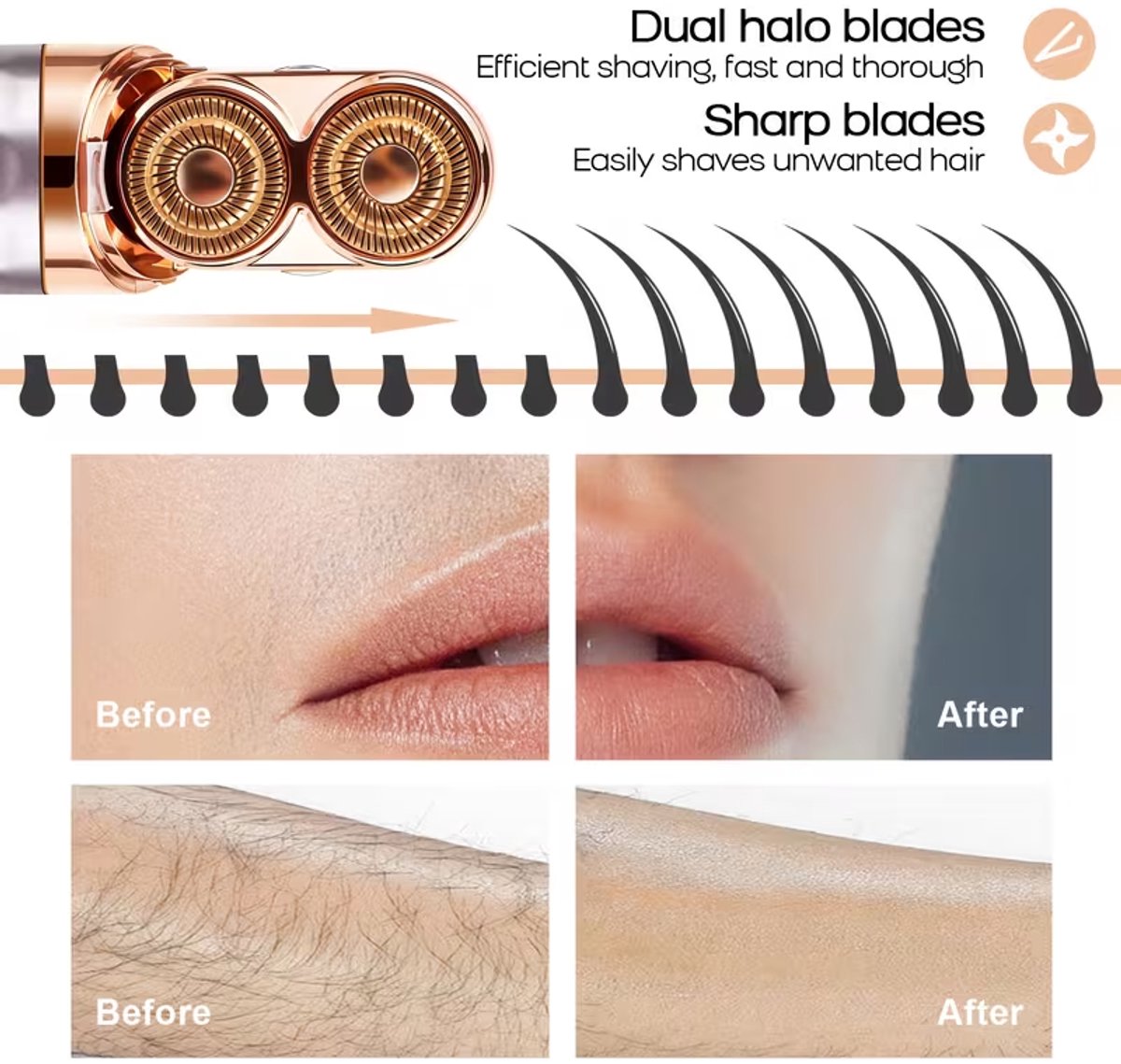 Epispring Shaver Oplaadbaar - Gezichtsepilator thumbnail 3