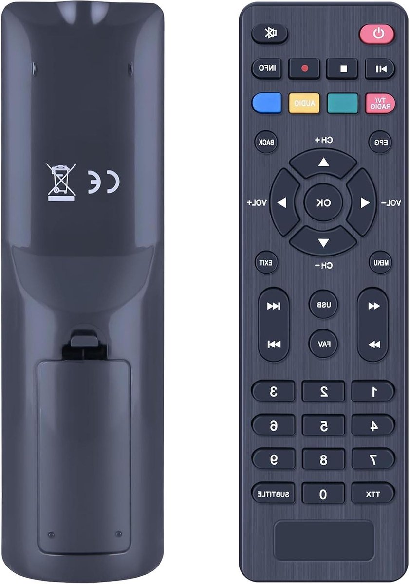 Vervangende Afstandsbediening - Decoder Controle - TV Kijken - Directe Werking - 19 cm - Zwart