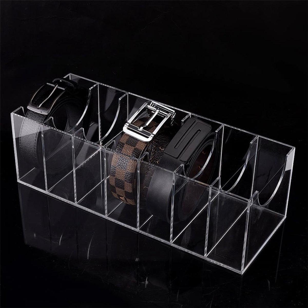 Acryl Organizer met 7 Compartimenten voor Sieraden, Horloges en Accessoires - Duidelijke Opbergdoos voor Mannen en Vrouwen, 37.5 x 14 x 12 cm