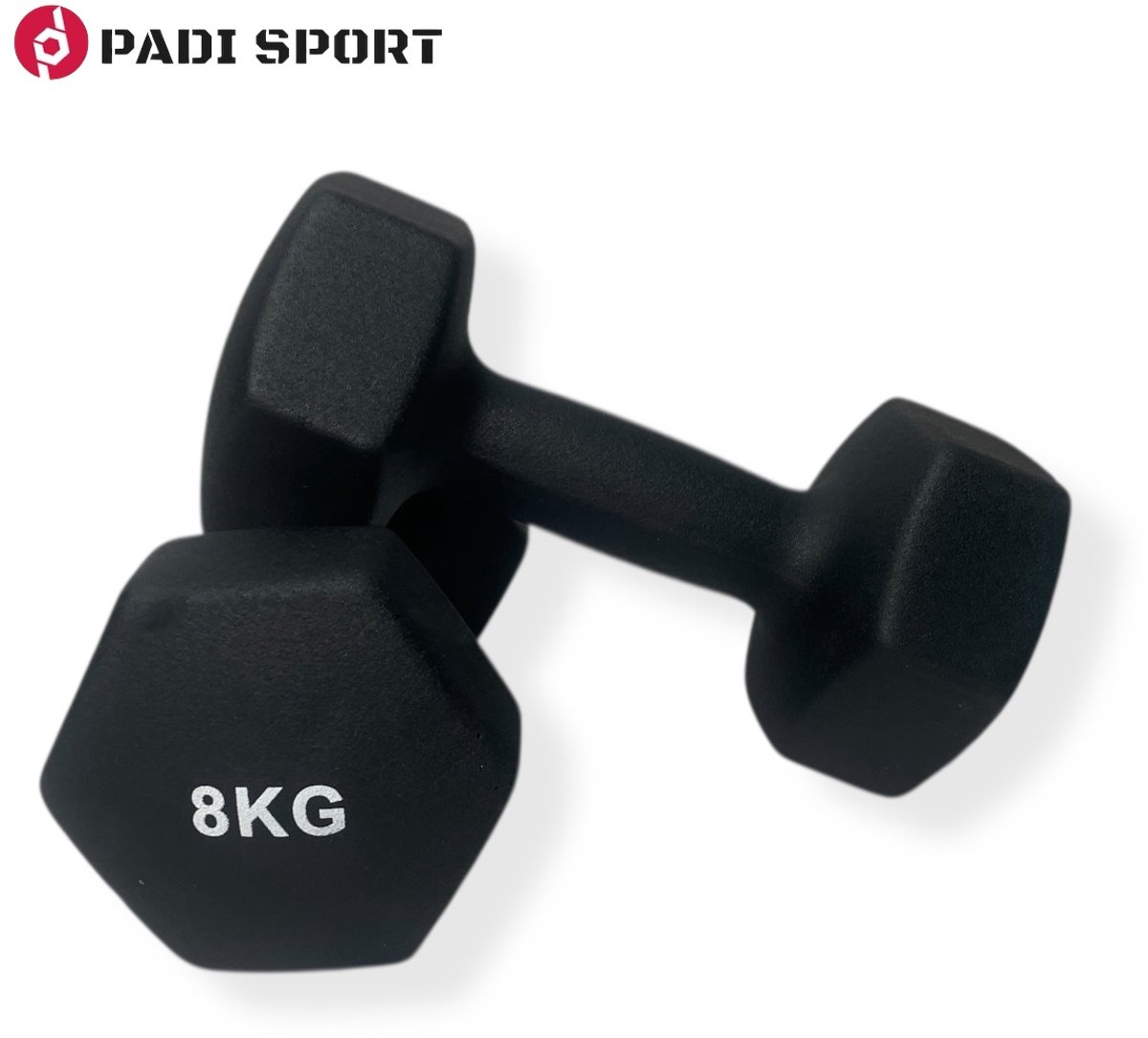 Padisport - Dumbells 8 Kg - Halter - Gewichten Set Halters - Gewichten 8 Kg - Zwarte - Gewichten - Dumbells - Halters - Gewichtjes 8 Kg – foto 8