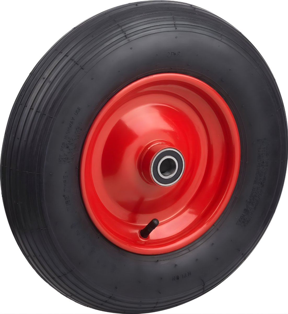 Florixa® Kruiwagenwiel - Kruiwagenwiel Anti Lek - Kruiwagens - Zwart/Rood - 9cm x 40cm x 40cm; 2.59 kg