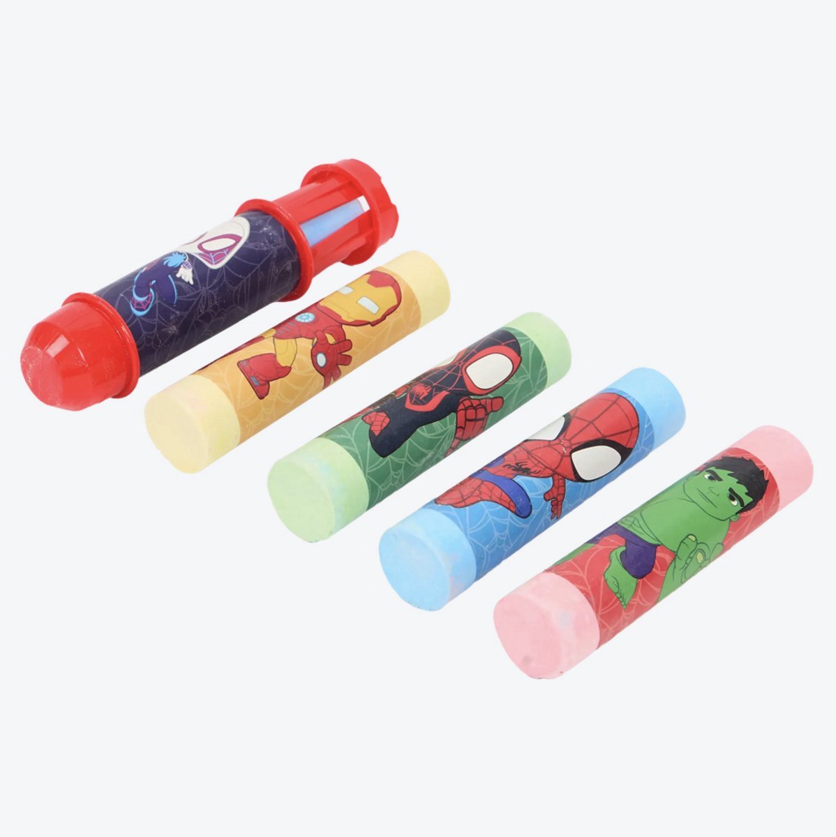 Spidey stoepkrijt set - kleurrijke krijtjes - creatieve speelset - buiten spelen - stevige kwaliteit - makkelijk vast te houden - vrolijke kleuren - ideaal voor kinderen - stimuleert fantasie - perfect cadeau - tekenen op straat en stoep