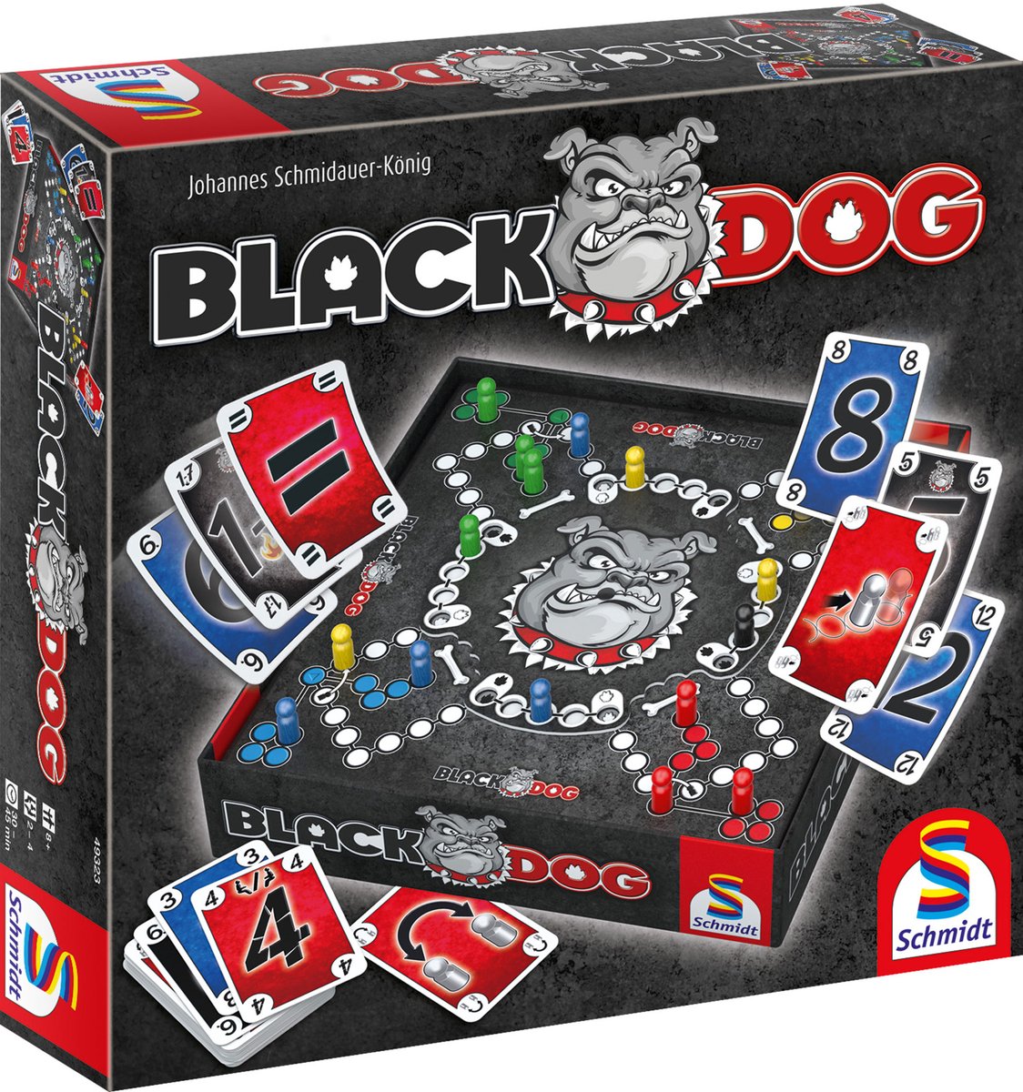 Schmidt® - Bordspel Black DOG® - Familiespel - Strategisch teamspel met draaiend speelbord - 2-4 spelers vanaf 8 jaar