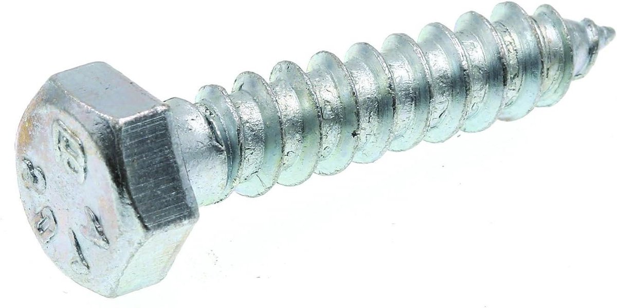 LAG schroeven - Zeskantpasbouten - Verbinding maken - Verzinkt roestvrij staal - 5/16 x 1-1/2 inch - Zilver