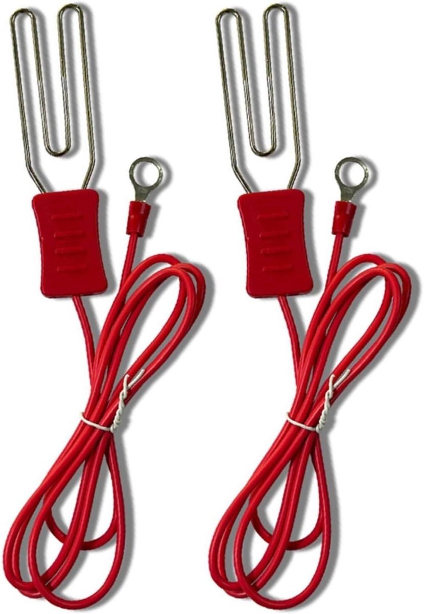 Elektrische Hek Verbinding - Aarding Klem Set - Veilig Vee Houden - Roestvrij Staal Krokodilklem - 1 meter Kabel - Zilver