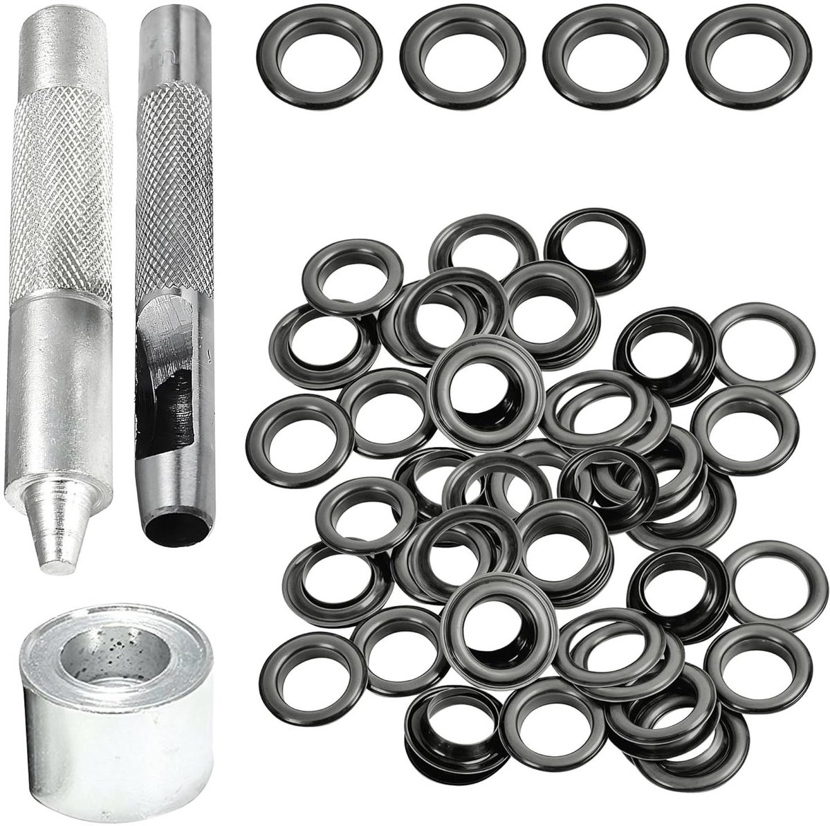 Oogjes Doorvoertules - Oogjes Kit - Leder Ambachten - 18 mm Binnengat - 100 Stuks - Gunmetal