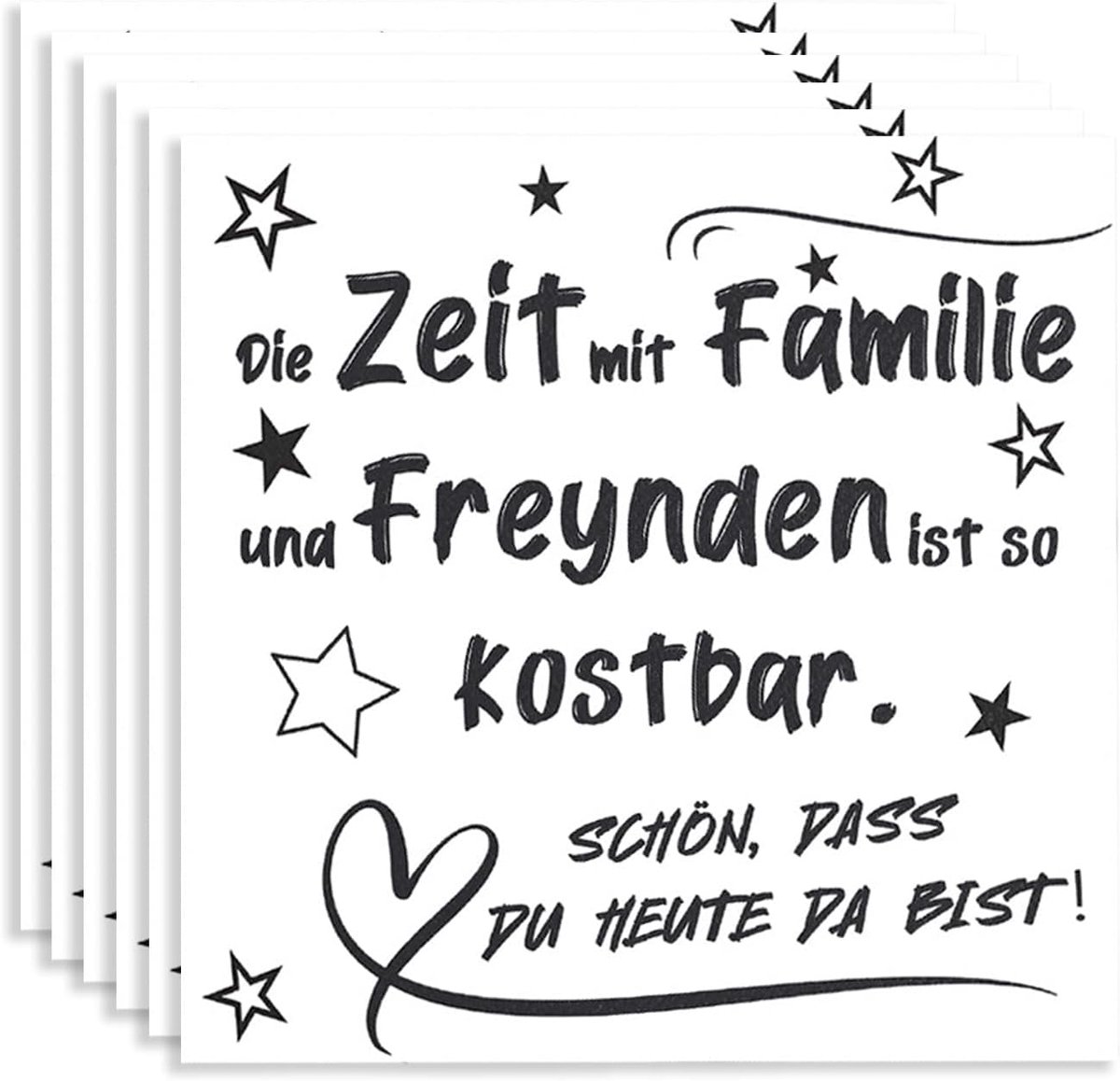 20 stuks servetten - kostbare tijd - feestelijke tafeldecoratie
