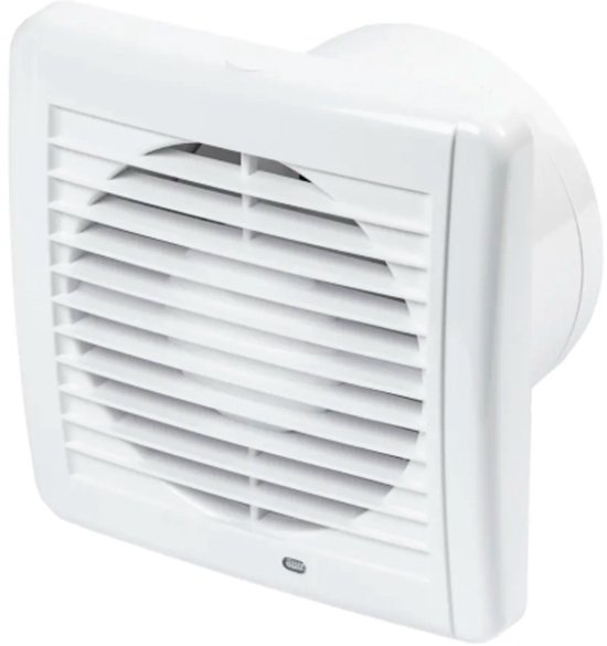 Stille inbouwventilator 150mm met kogellagermotor, voor plafond en muur, incl. bevestigingsmateriaal