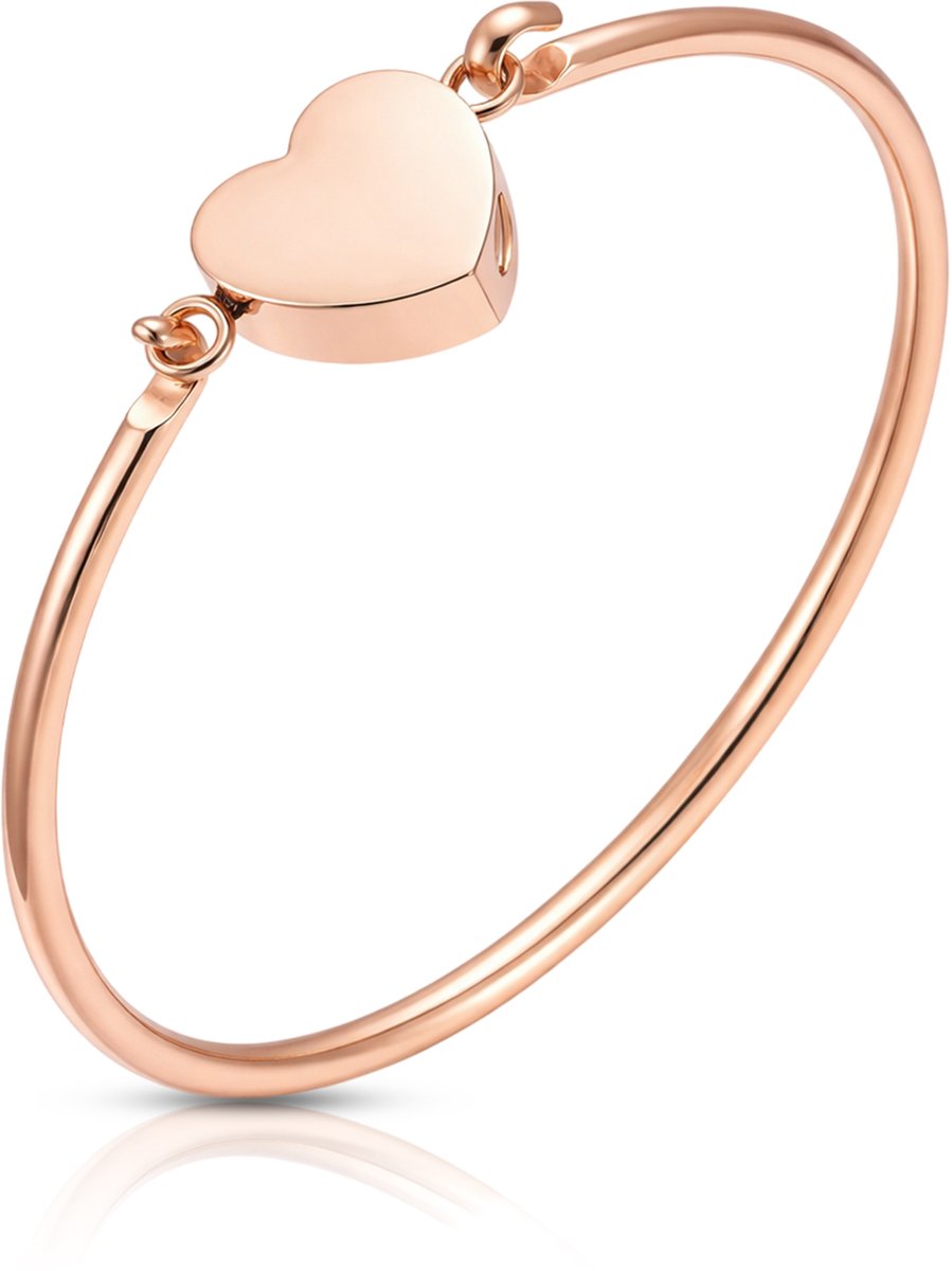 Akerz Rosé Gouden As Armband Hartje – Mini Urn Armband – Herinneringssieraad – RVS – Inclusief Vulsetje