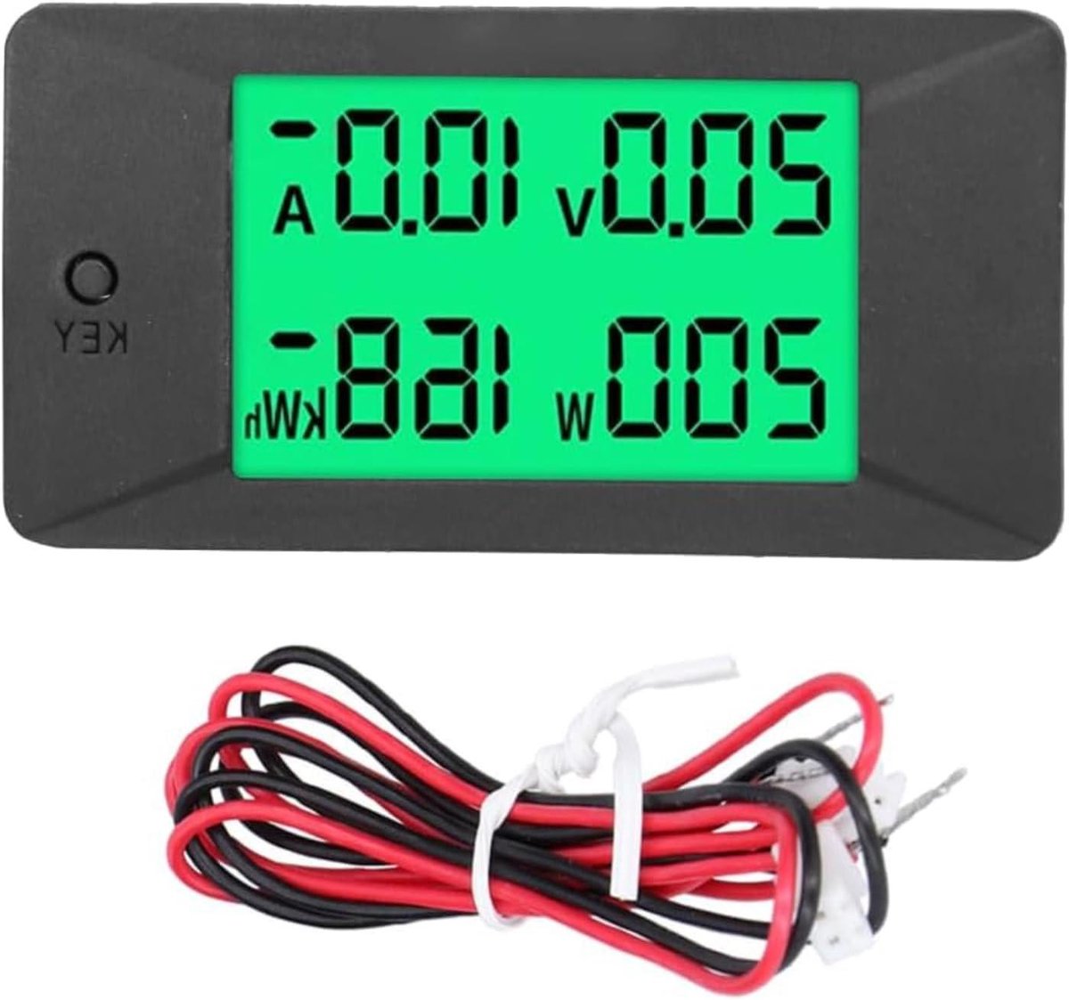 DC Stroommeter - Spanningsmeter Voltmeter - Energie Verbruik Meten - Geïntegreerd Shunt Ontwerp - 0-300A 0-300V - Zwart