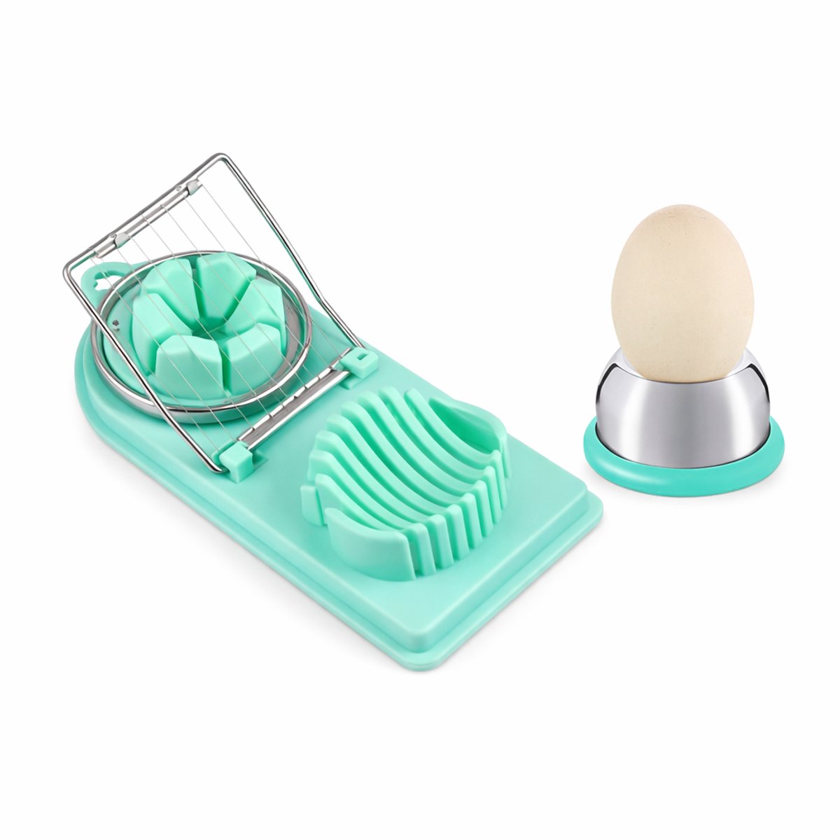 Eierprikker - Eiersnijder - Eisnijder - Eiprikker - Set Van 2 - Roestvrijstaal - Zilver