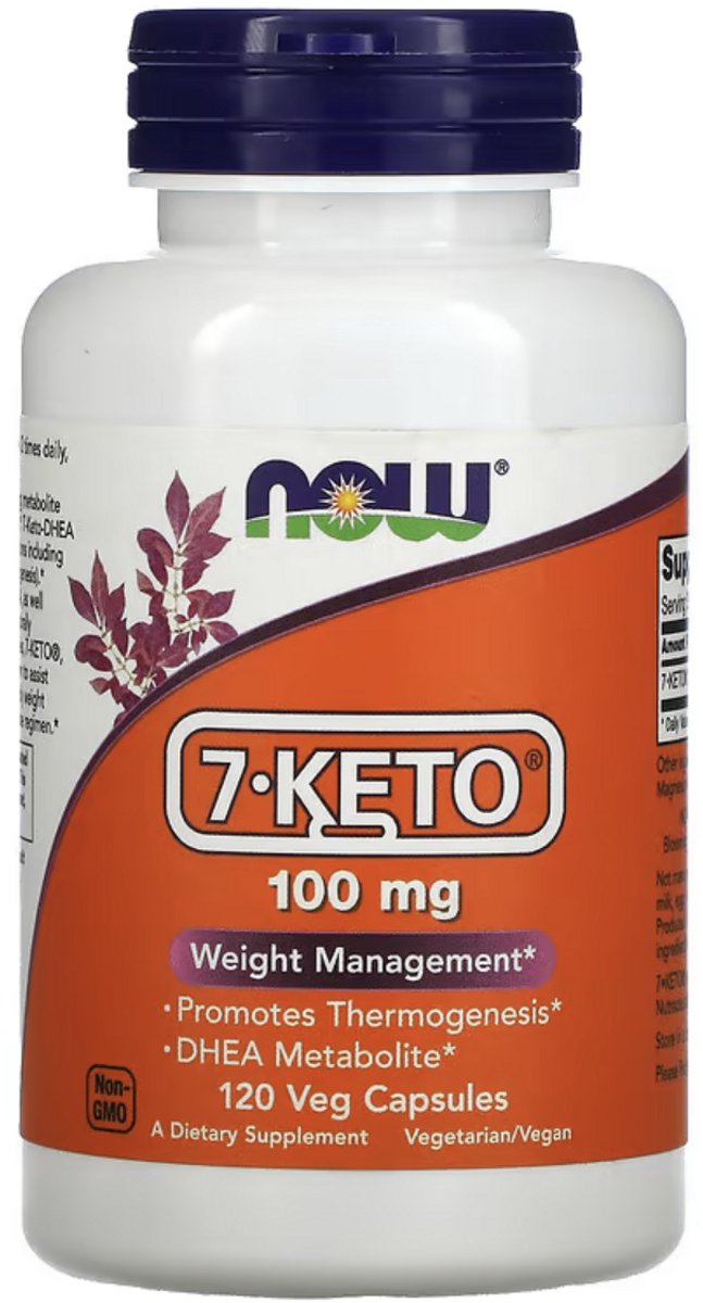 NOW Foods 7-Keto 100 mg – 120 Vegetarische Capsules | 7-Keto DHEA Supplement / Dietary Supplement