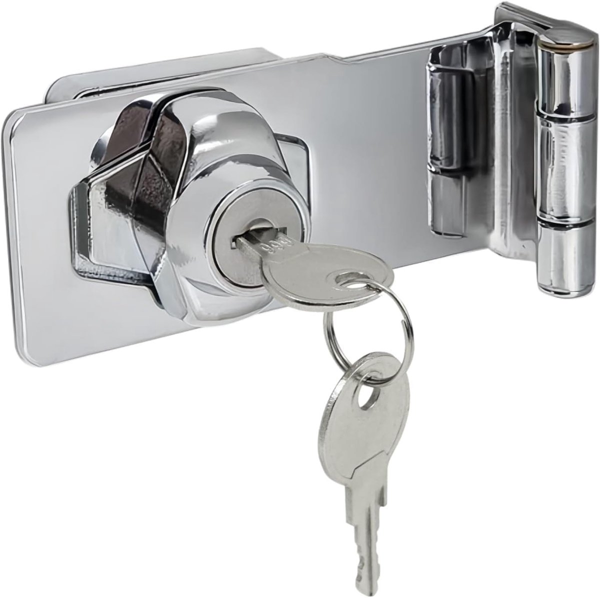 Zinc Alloy Deurslot van 10.5 cm, Veiligheidsknop en Haaksluiting voor Kasten en Poorten, Ideaal voor Deurklinken en Ladebeveiliging, Zilver