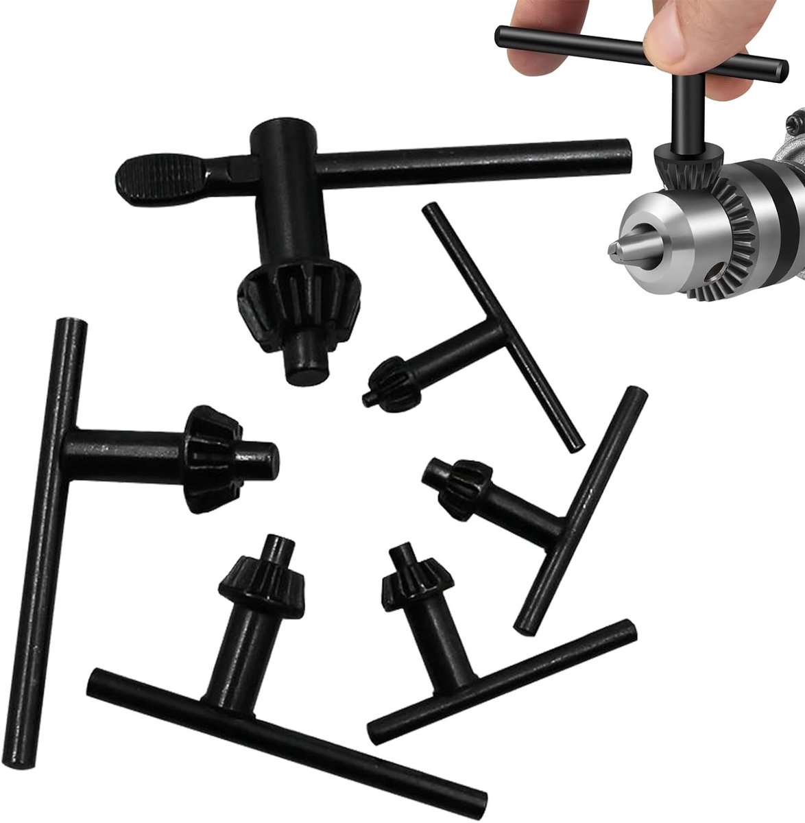 Handboor Sleutelset voor Diverse Boorkoppen - 6 Stuks (4/6/10/13/16/20mm) - Vervangende Sleutels voor Verloren of Beschadigde Boorkoppen, Handgereedschap en Accessoires
