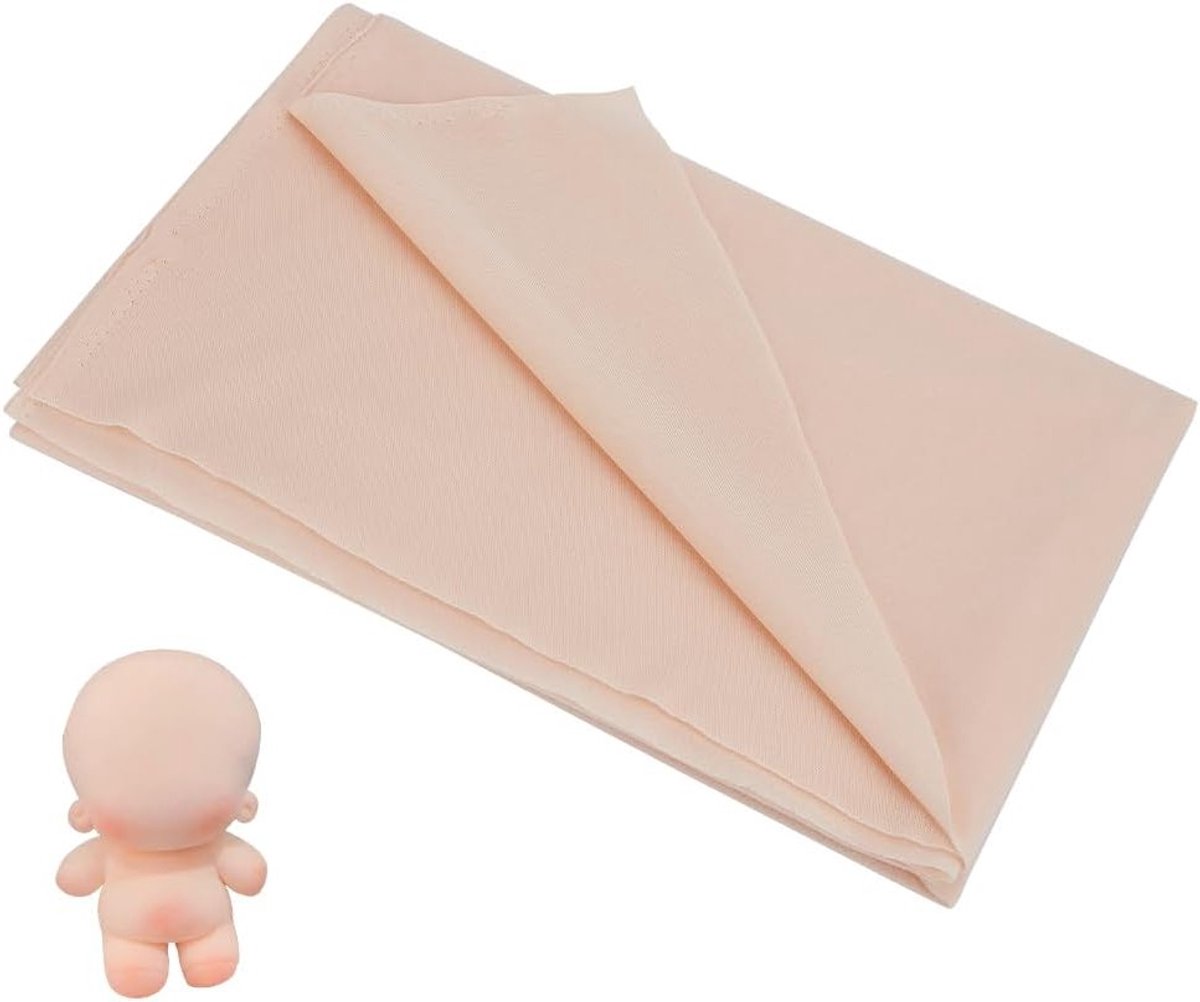 1M Huidkleurige Stof 1.5M Breed Antiek Beige Stof voor Poppenmaken, Polyester Glanzende Stof voor Kleding en Puppets