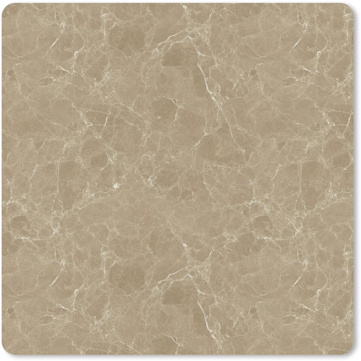 Muismat 20x20 cm - Mousepad Beige - Marmer print - Witte aders - Muismatten