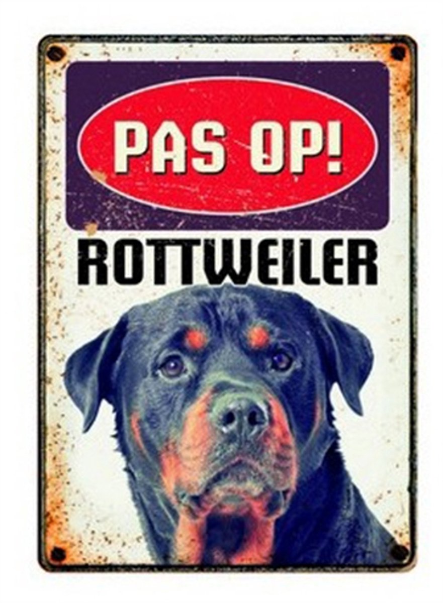 Bol.com Plenty gifts waakbord blik rottweiler - Default Title aanbieding