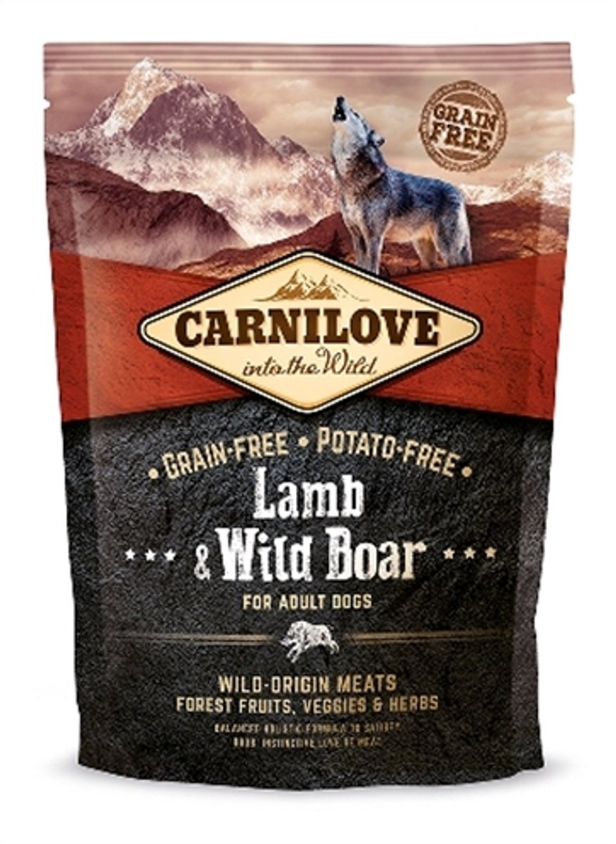Carnilove Hondenvoer CARNILOVE - Lam en Wildzwijn - Graanvrij, 1.5kg, Holistische Voeding
