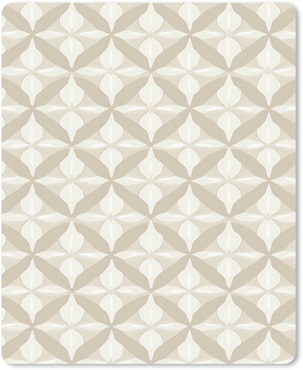 Muismat 12x16 cm - Mousepad Patroon - Klassiek - Beige - Muismatten