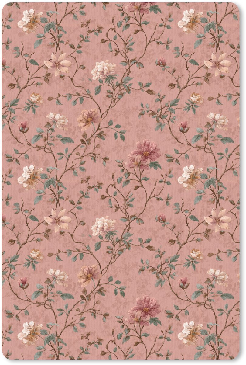 Muismat 13x20 cm - Mousepad Botanisch - Bloemen - Roze - Muismatten