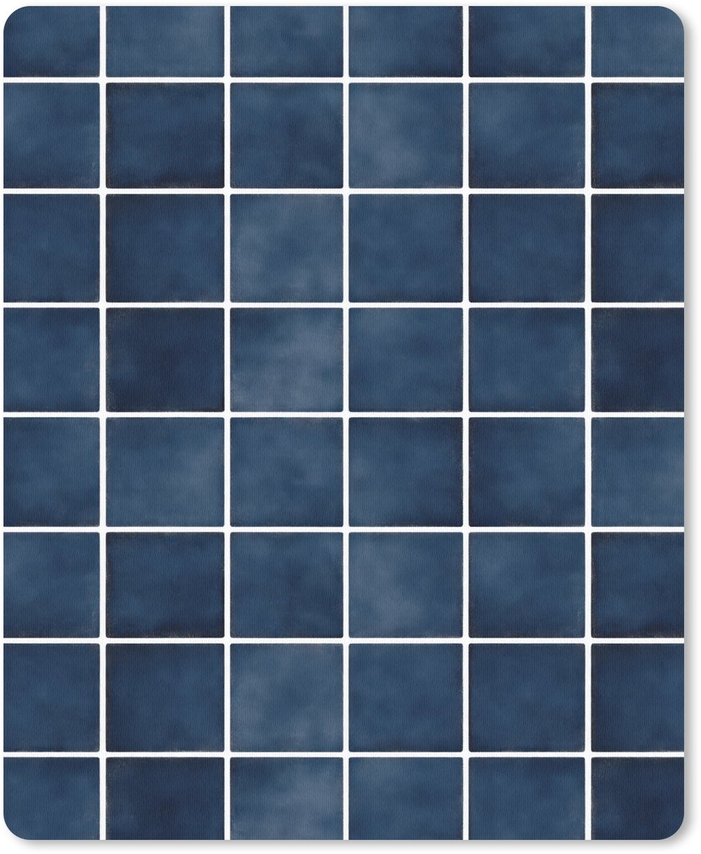 Muismat 12x16 cm - Mousepad Tegel - Modern - Blauw - Muismatten
