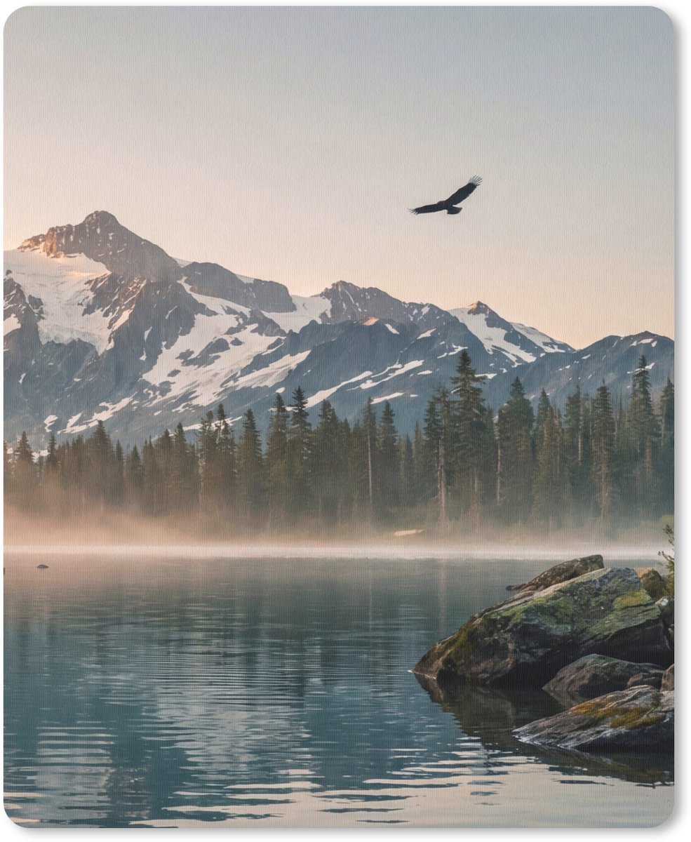 Muismat 12x16 cm - Mousepad Bergen - Water - Bomen - Muismatten