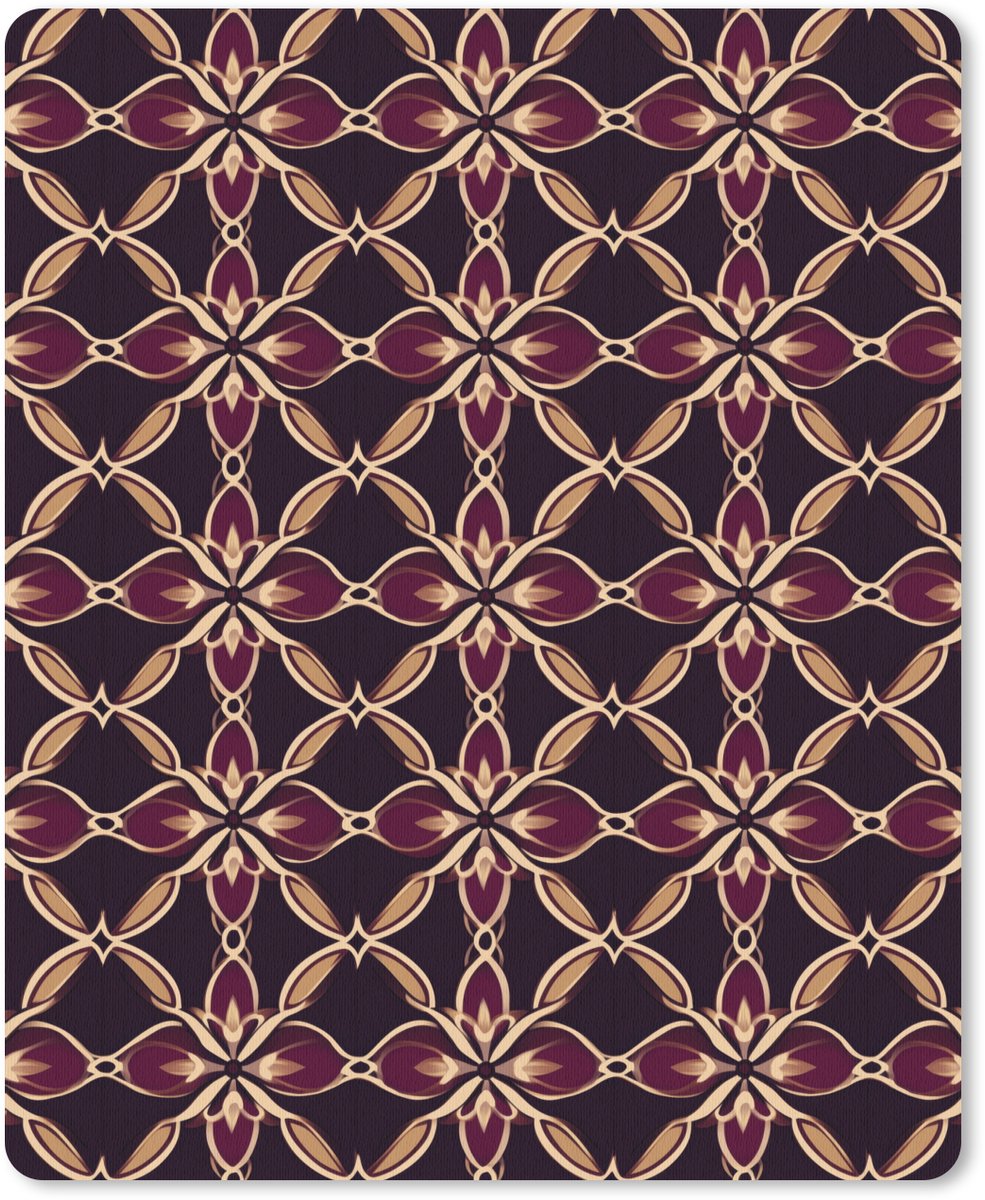 Muismat 12x16 cm - Mousepad Symmetrisch - Tegel - Burgundy - Muismatten
